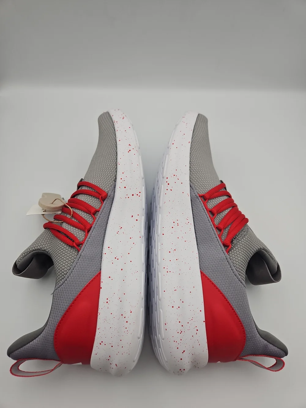 adidas Men's Grey Sneakers with Red Accents